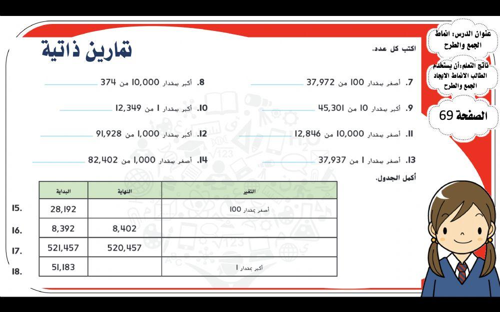 أنماط الجمع و الطرح