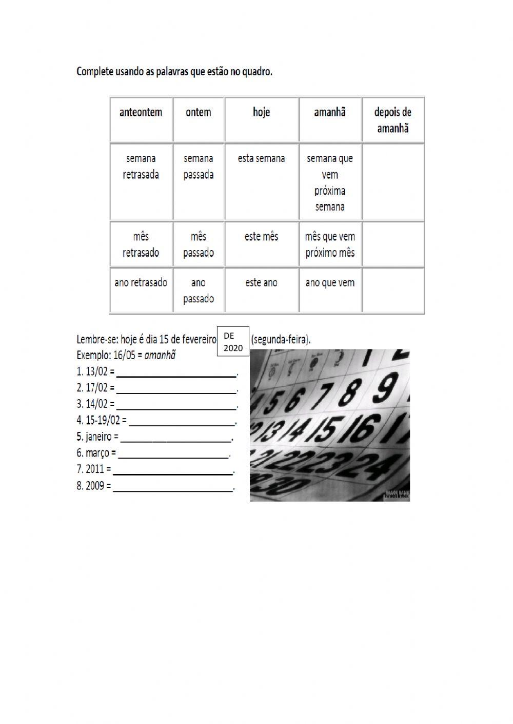 ADVÉRBIO DE TEMPO  e MESES DO ANO