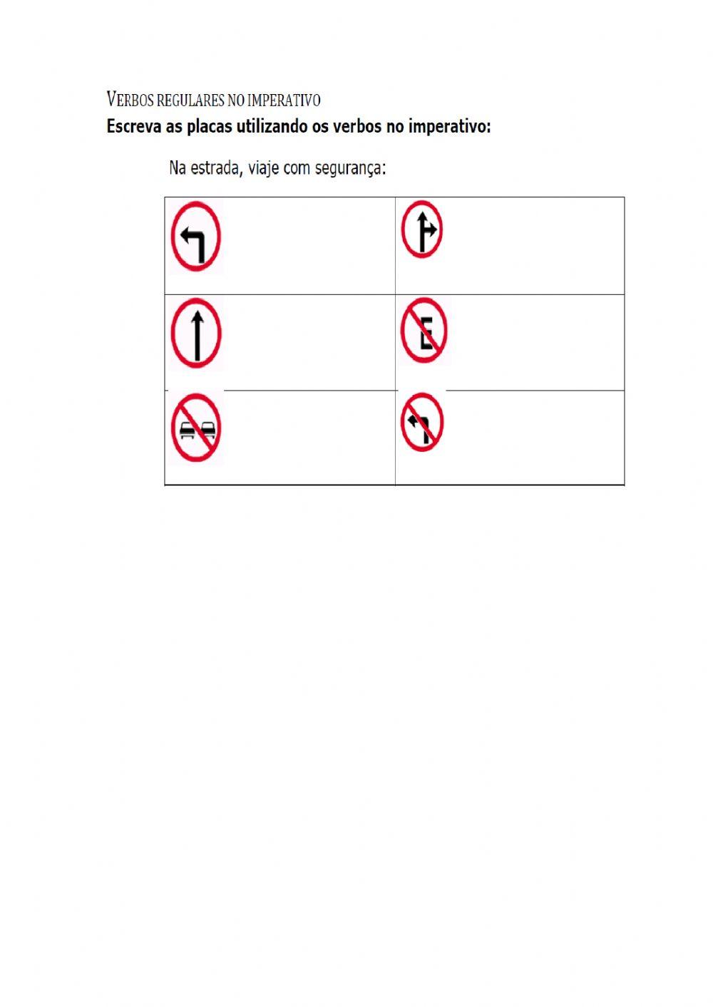 Imperativos - placas