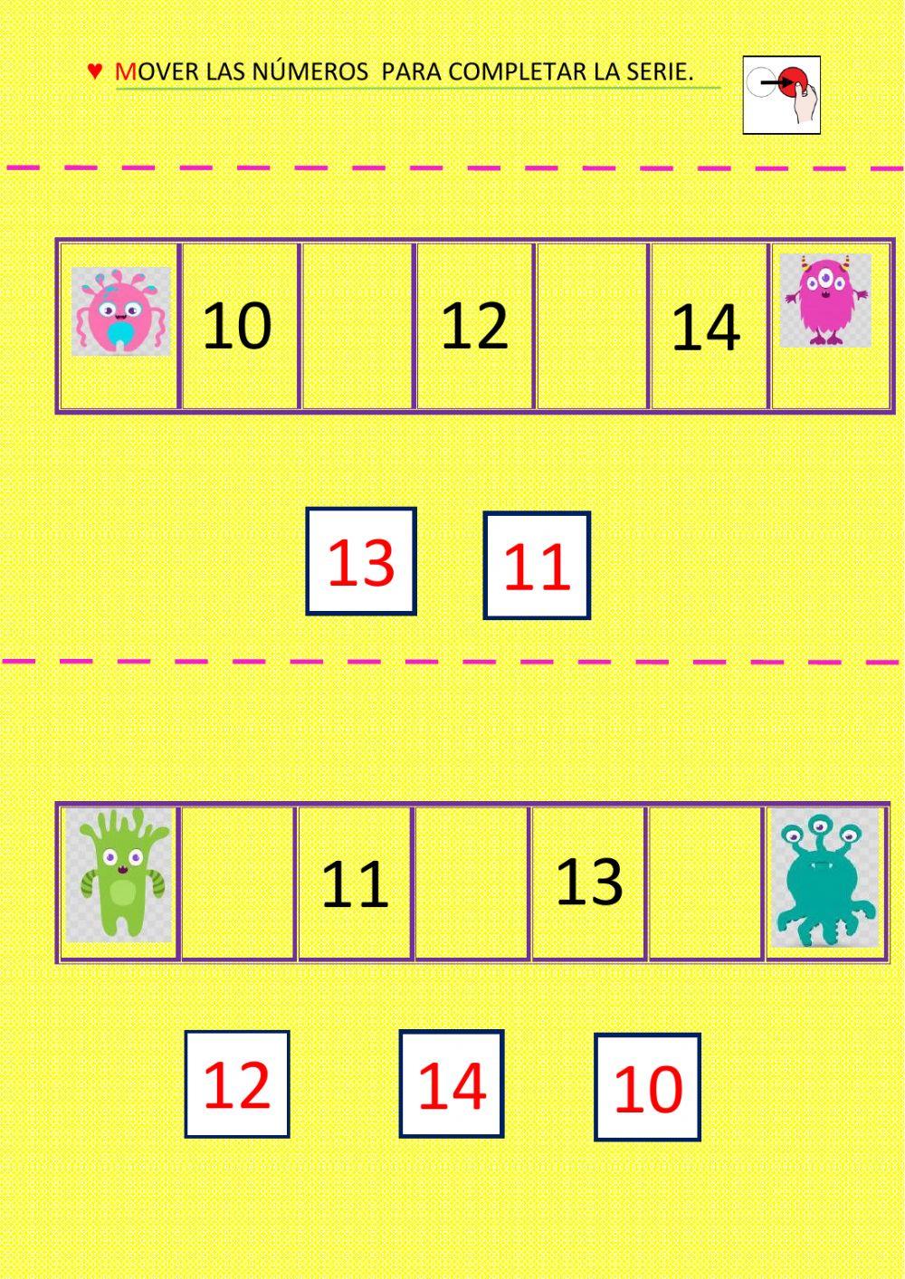 Mover los números y armar la serie