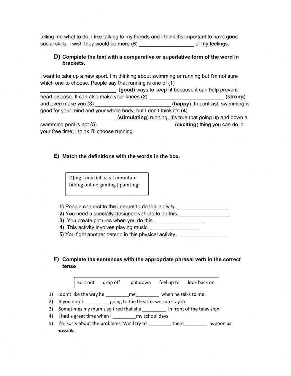 Optimise B1+ Test Unit 5