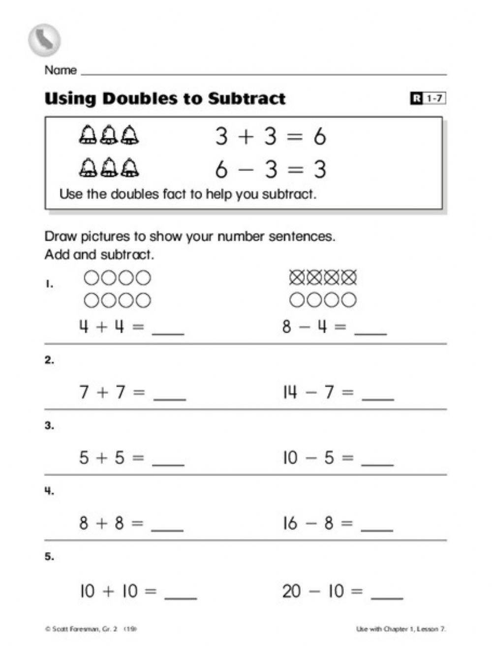 Use doubles to subtract