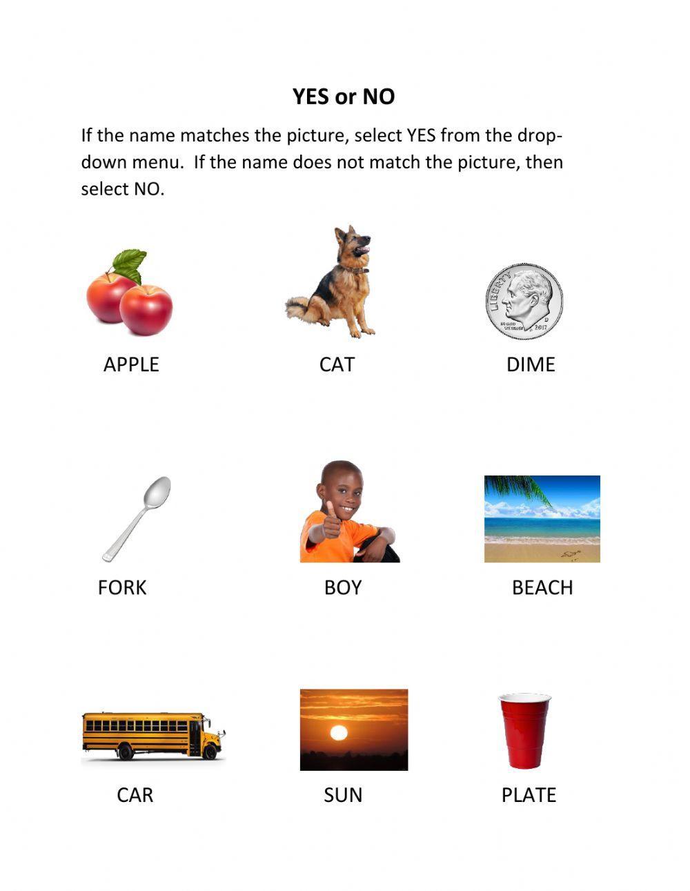 Yes or no 365094 carterch live worksheets