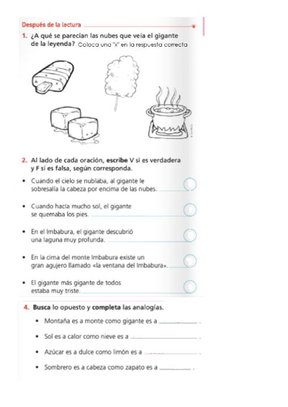 Evaluacion de compresion lectora Ventana del Imbabura