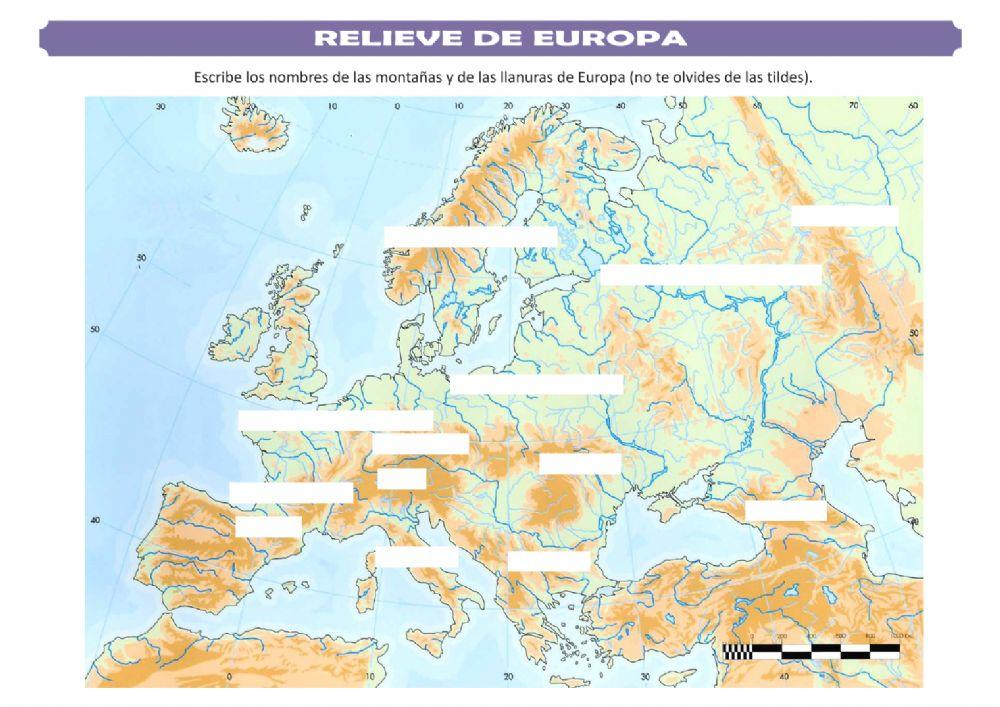 Relieve de Europa Relieve de Europa