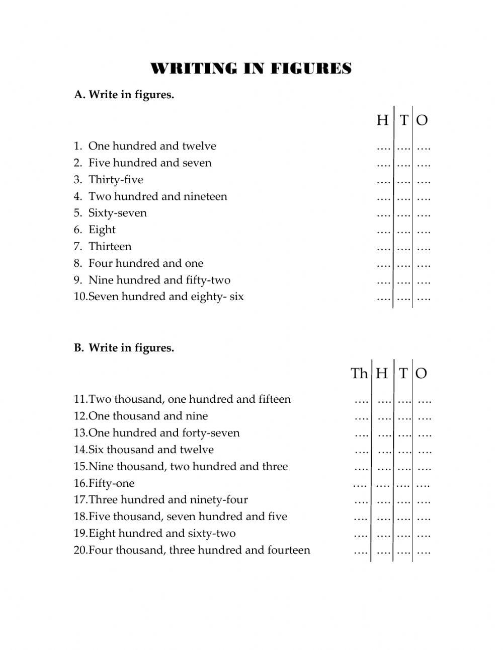 Writing in figures