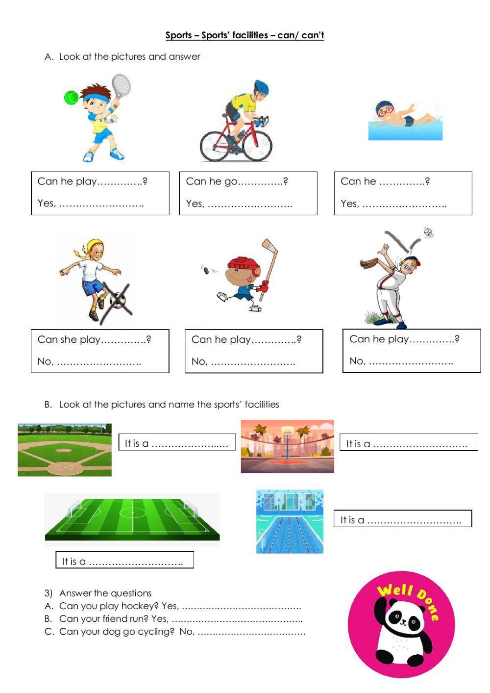 Sports can can t liveworksheets 365498