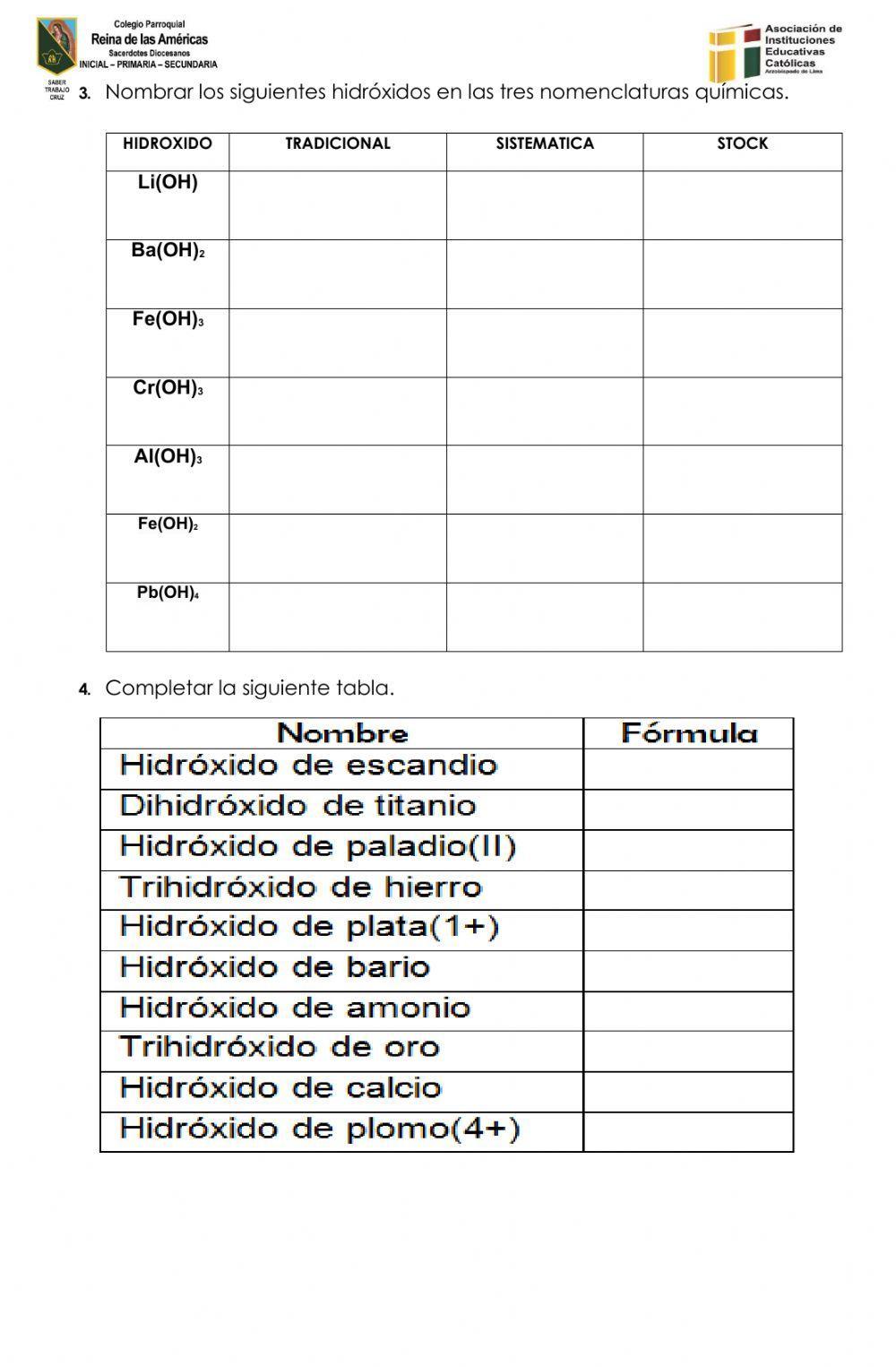 Óxidos e hidróxidos