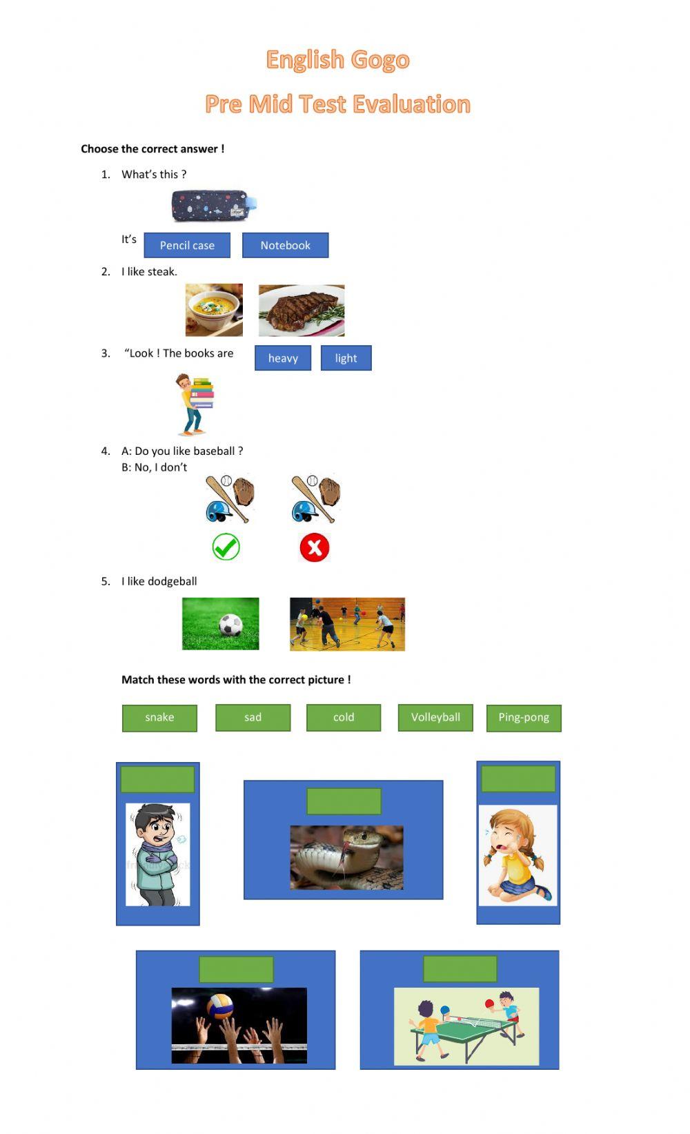 English Practice Evaluation