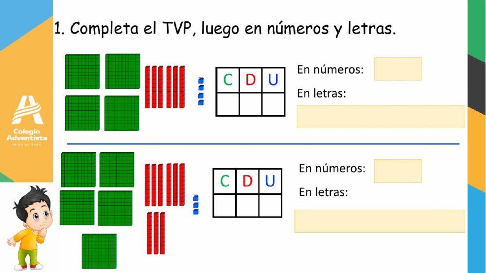 Lectura y escritura de números hasta 699