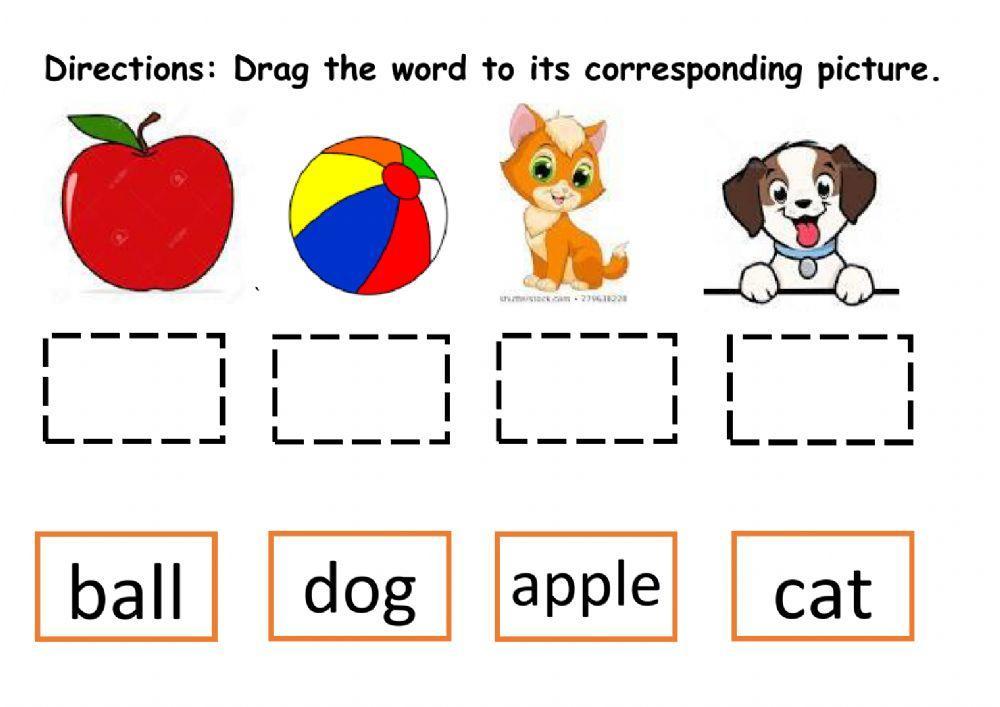 ABCD match with pictures