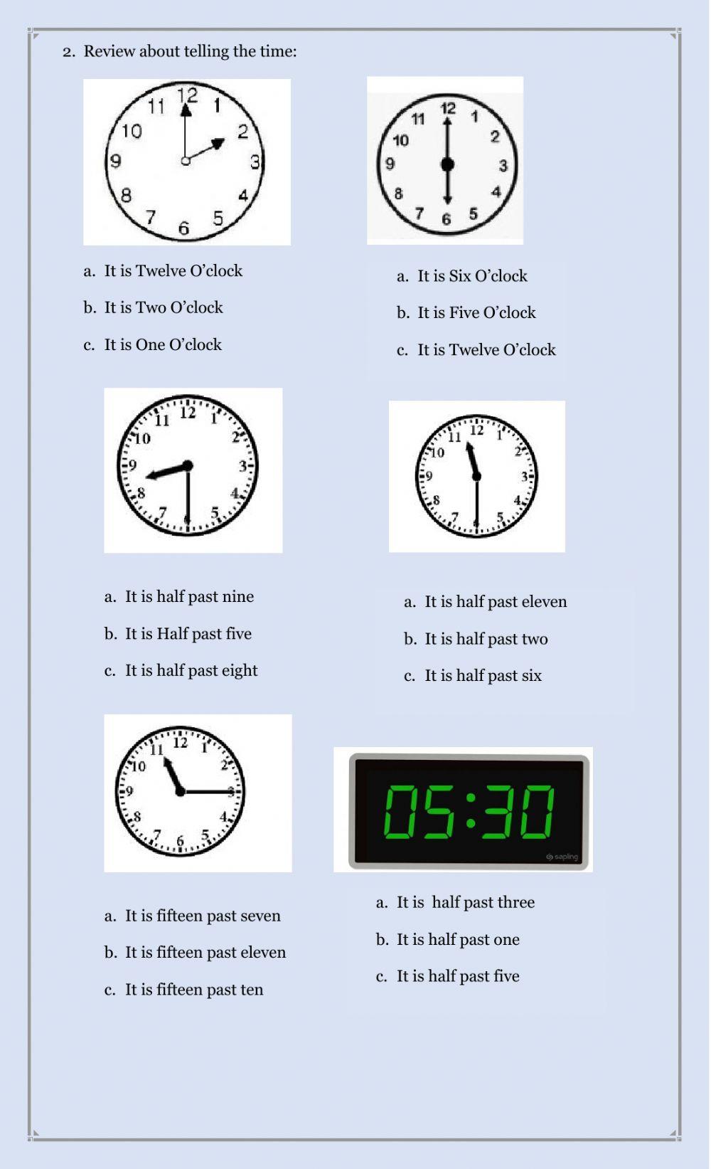 Types of clock