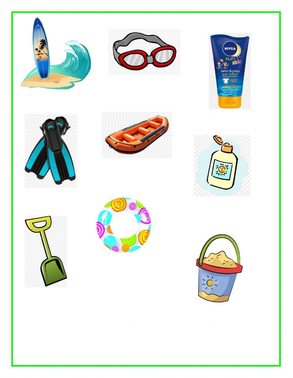 Unit 1 vocabulary quiz (beach and park objects)