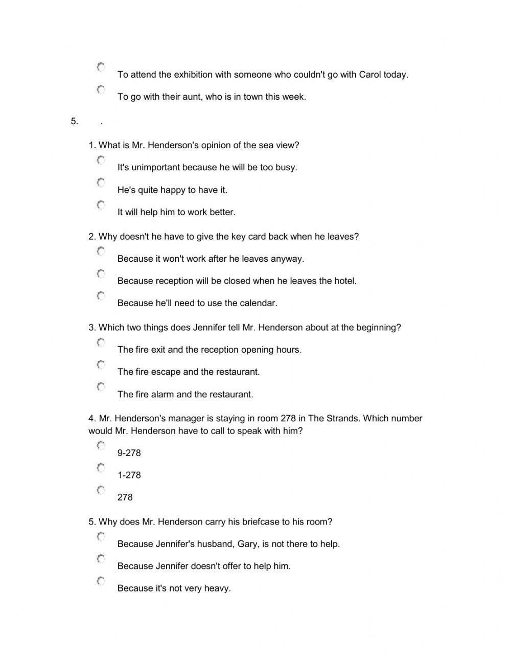 BELT Listening Comprehension Practice Part II