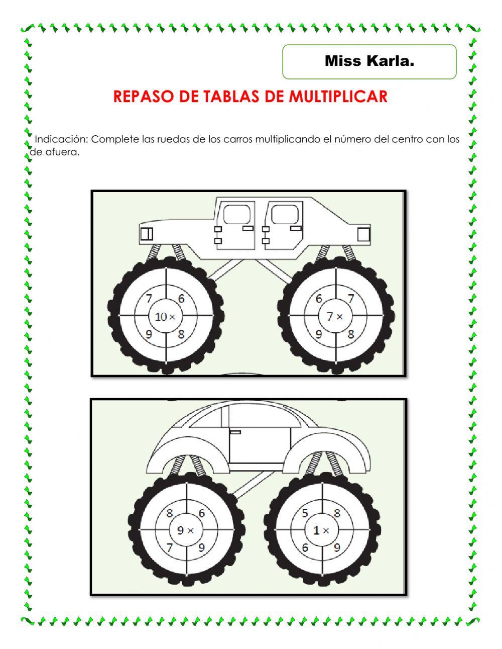 Tablas de multiplicar