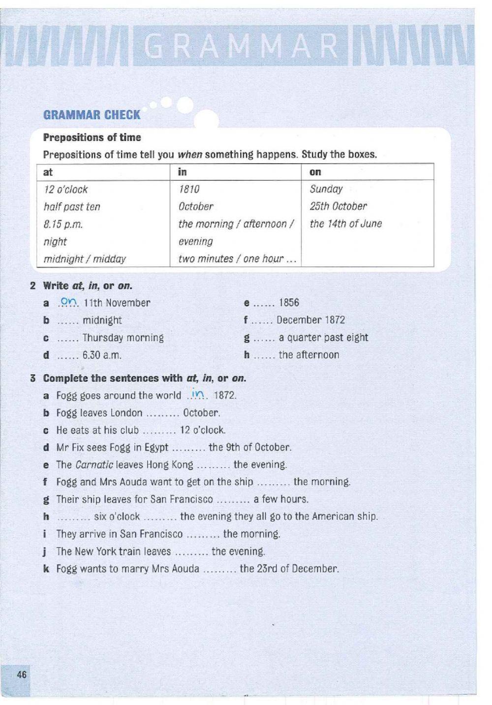 Around the World in 80 days- Grammar activities
