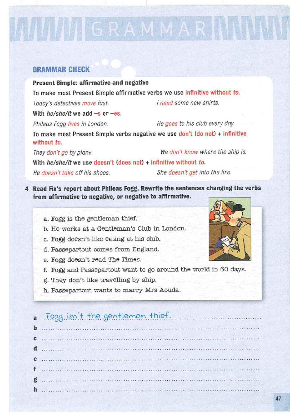 Around the World in 80 days- Grammar activities
