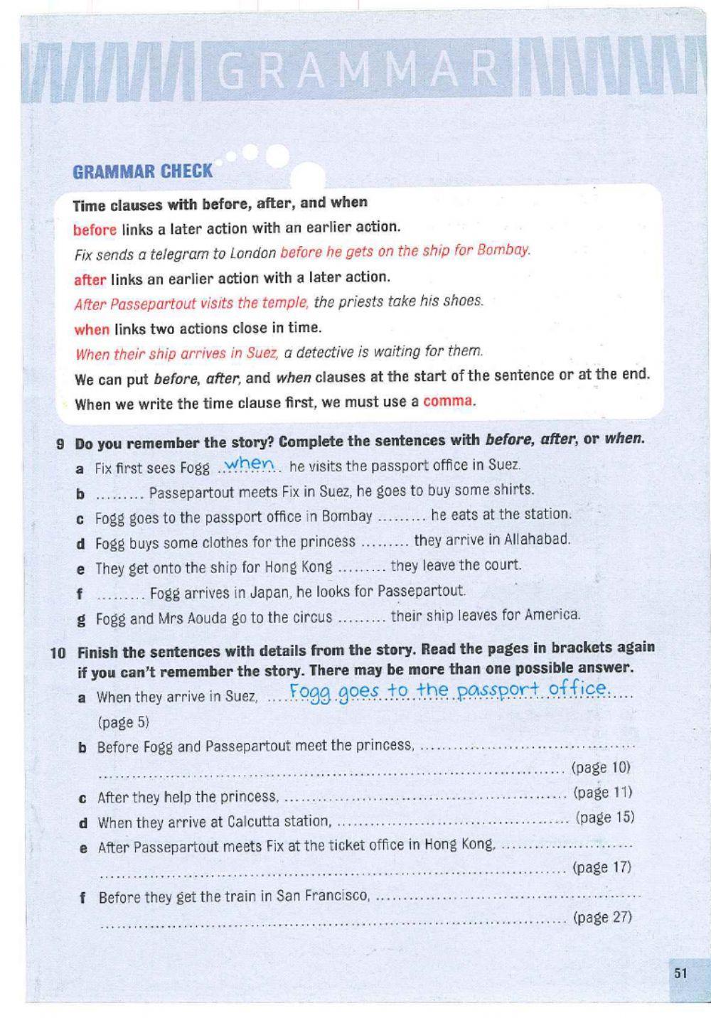 Around the World in 80 days- Grammar activities