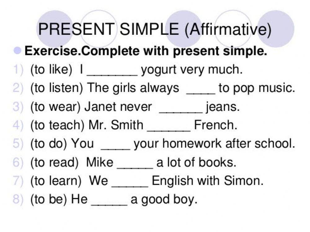 Present simple affirmative