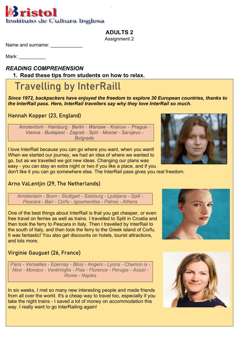 Adults 2 second written assignment