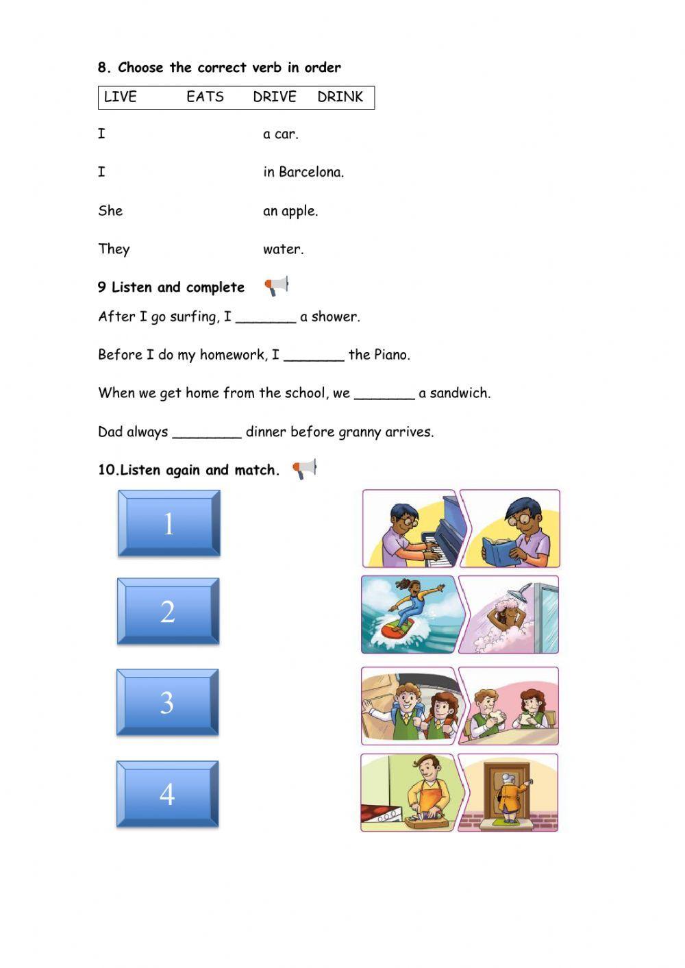 Initial Evaluation Ingles Third grade