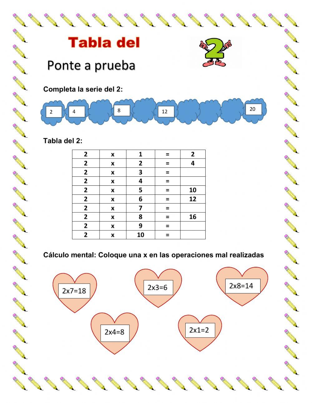 Lección tabla del 2