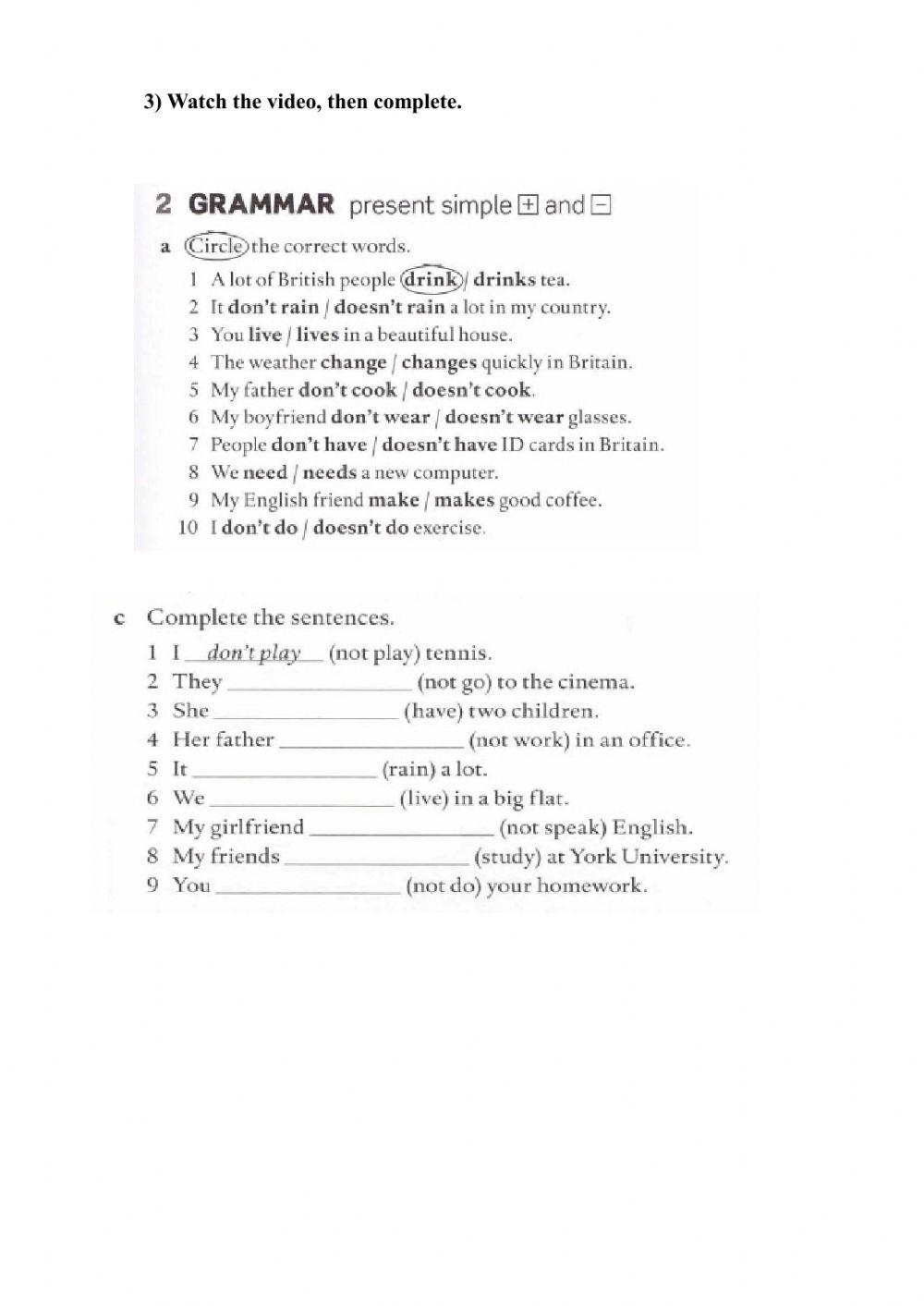 Love on line- Present Simple