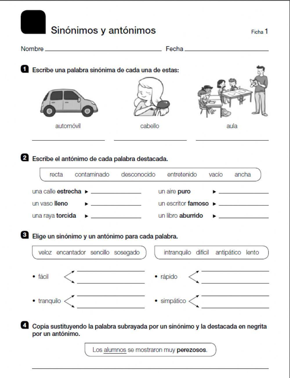 Sinónimos y antónimos