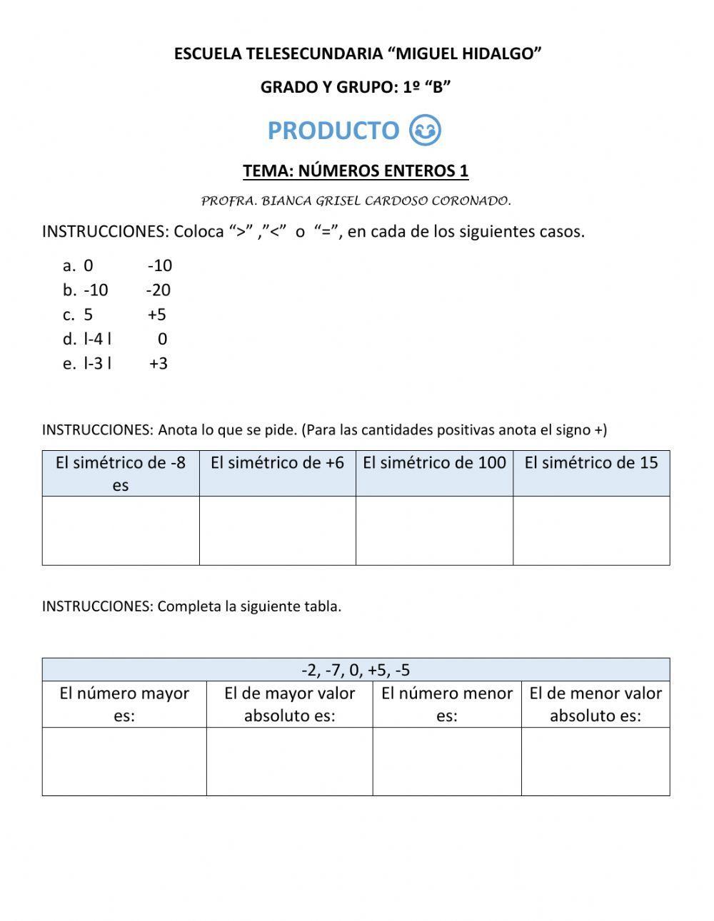 Valor absoluto y simétrico Valor absoluto y simétrico
