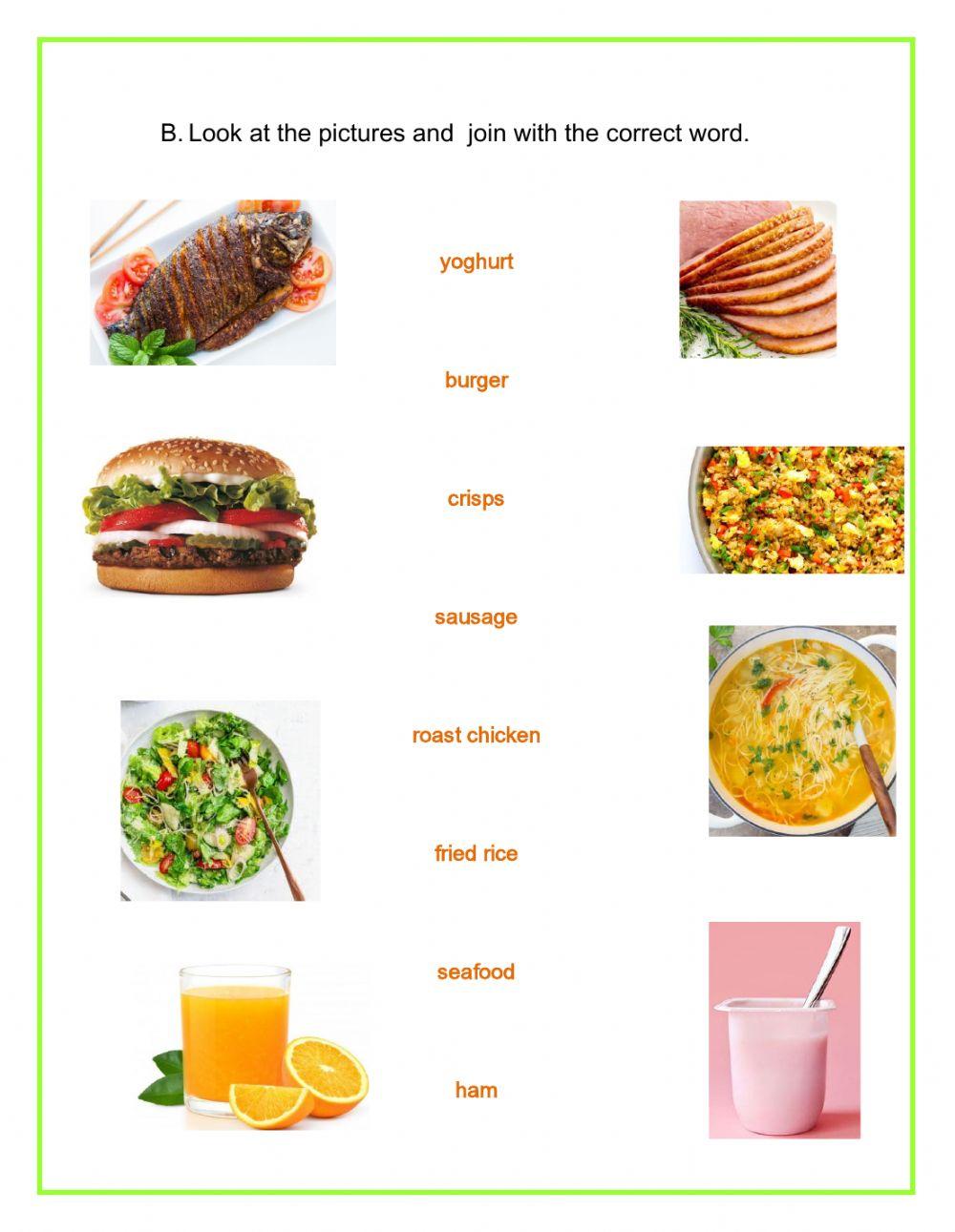 Cafeteria vocabulary