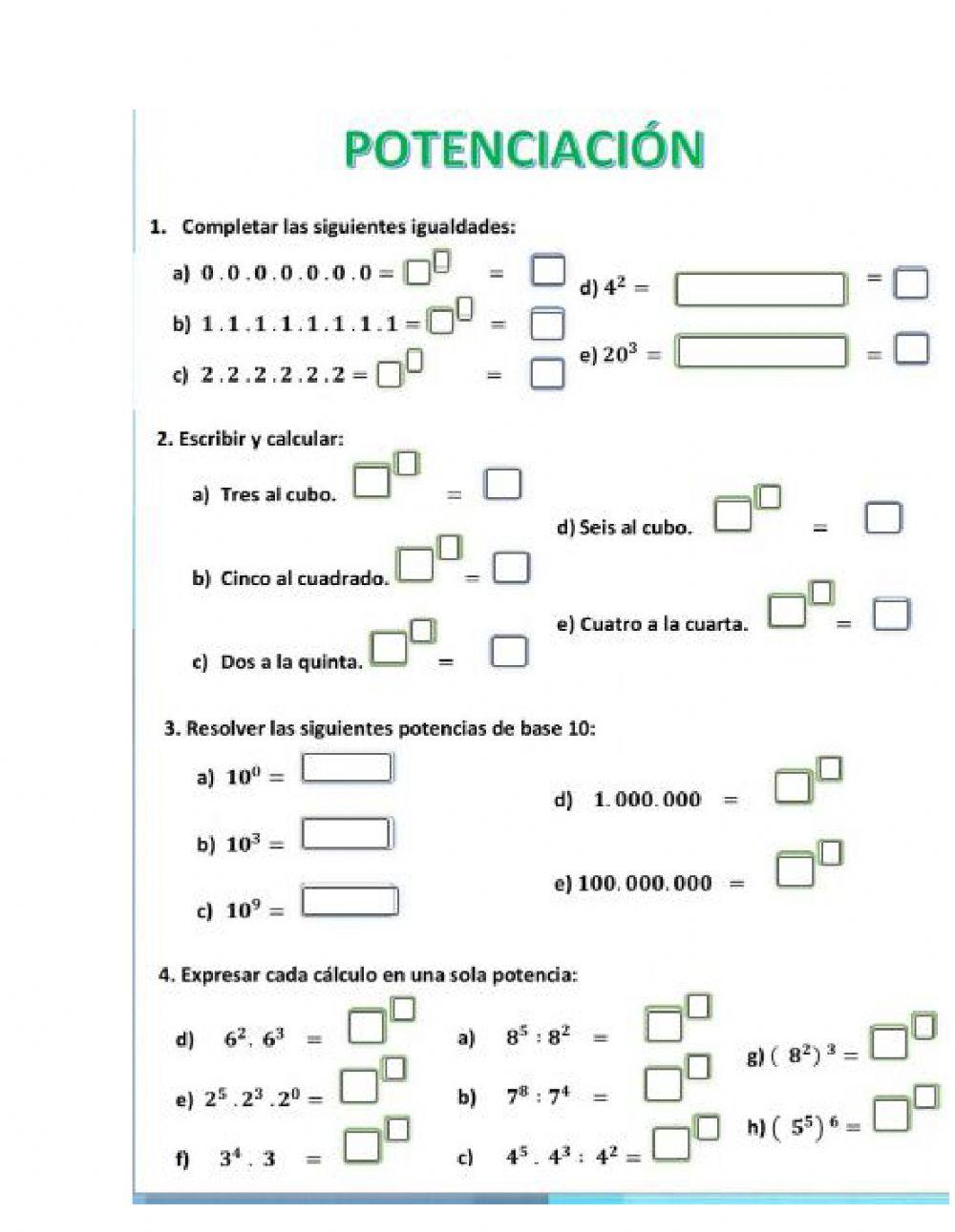 Potencias de enteros