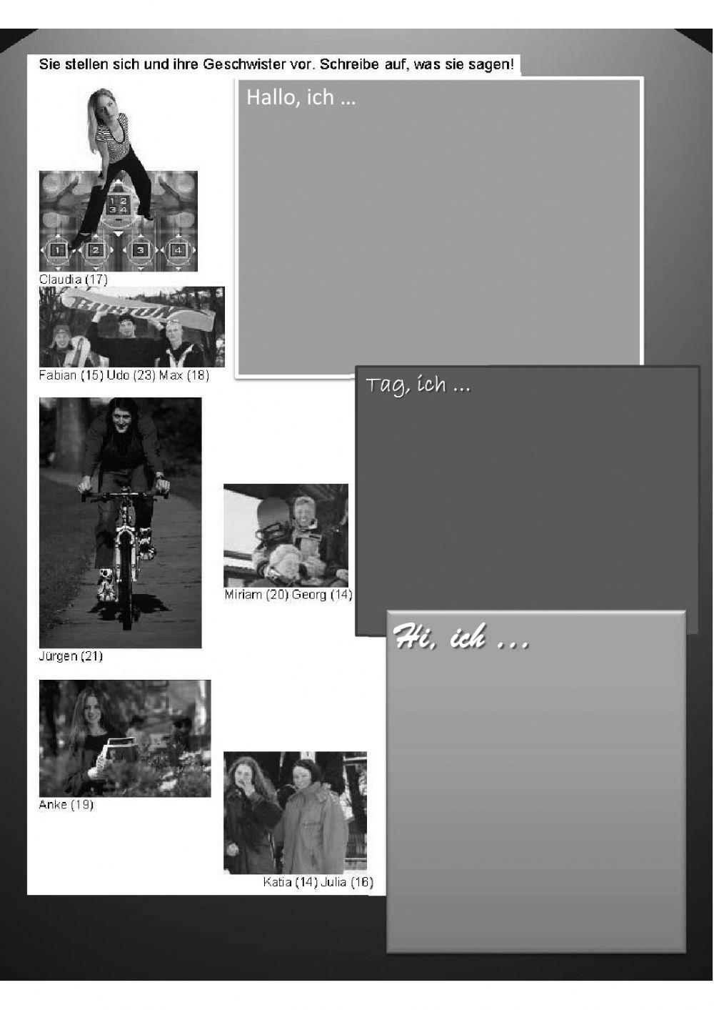 Familie und Schueler aus aller Welt