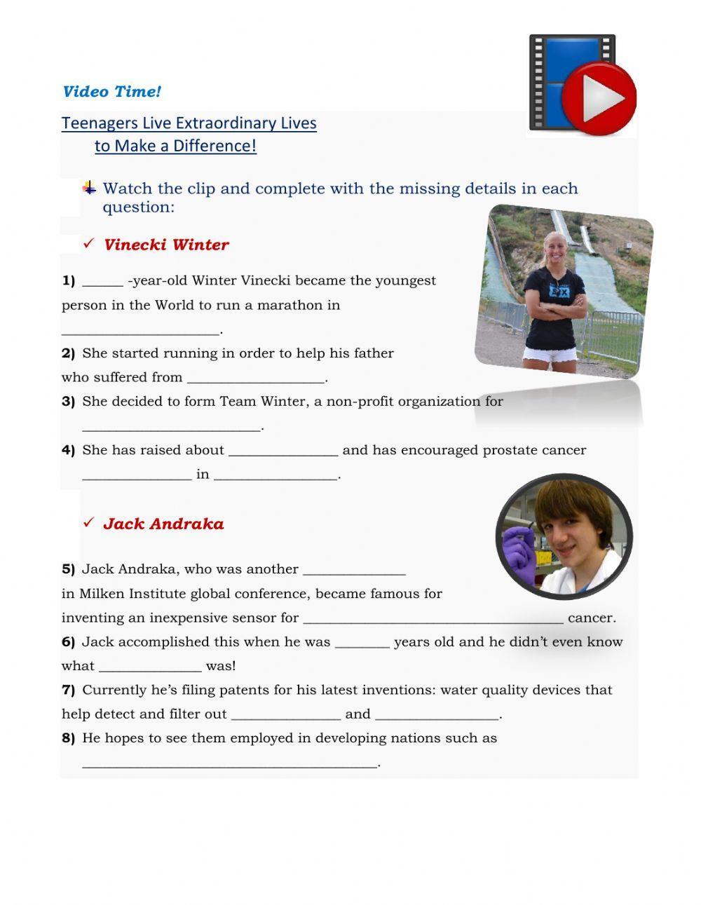 Video time:Teenagers Live Extraordinary Lives to Make a Difference!