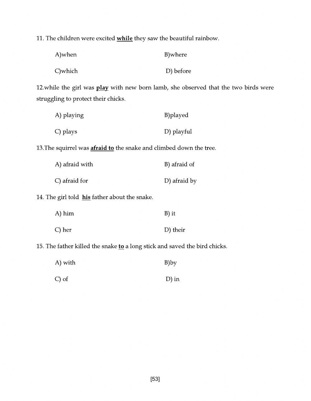 7 class level 1 worksheet 14