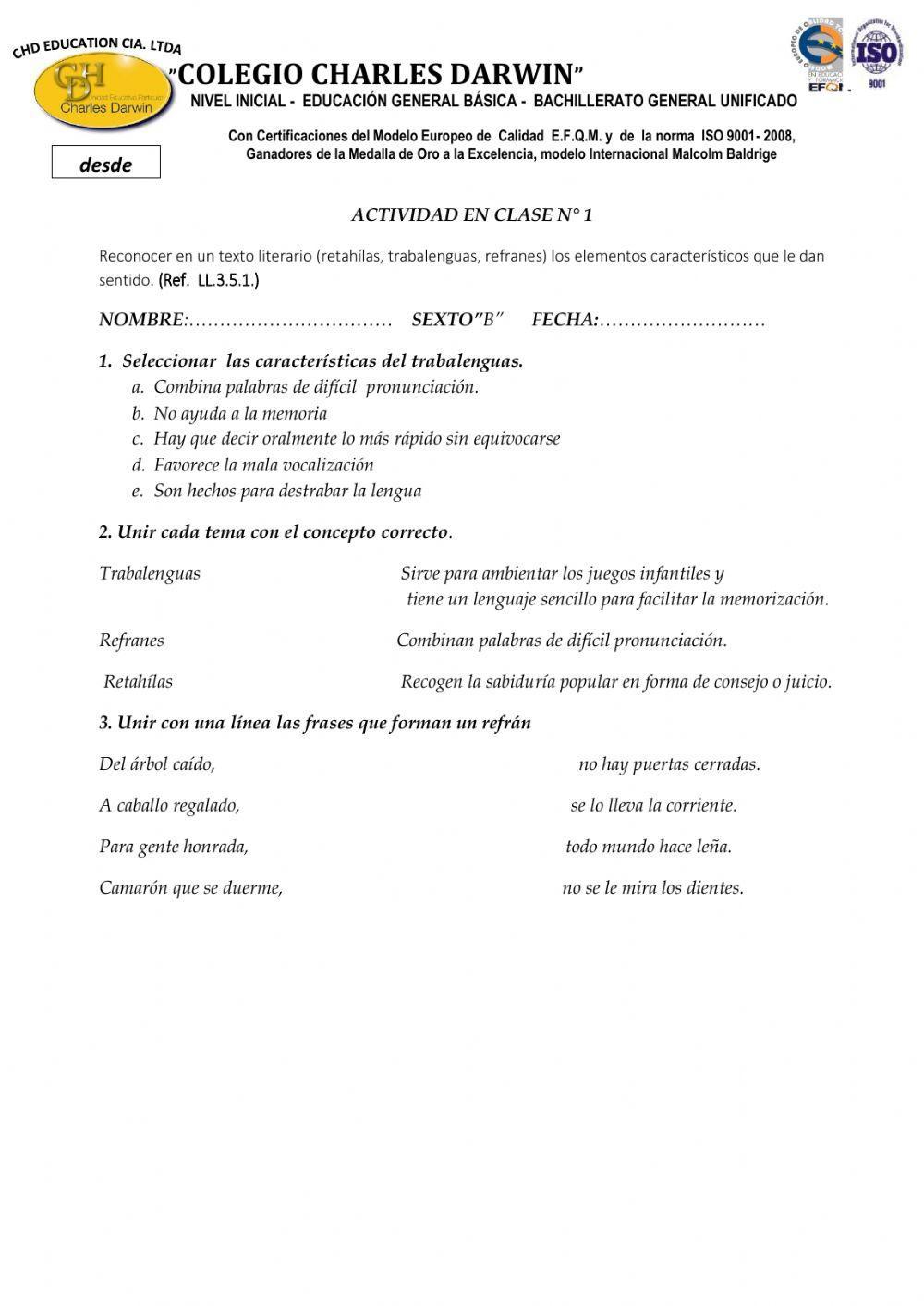 Retahílas, trabalenguas, refranes