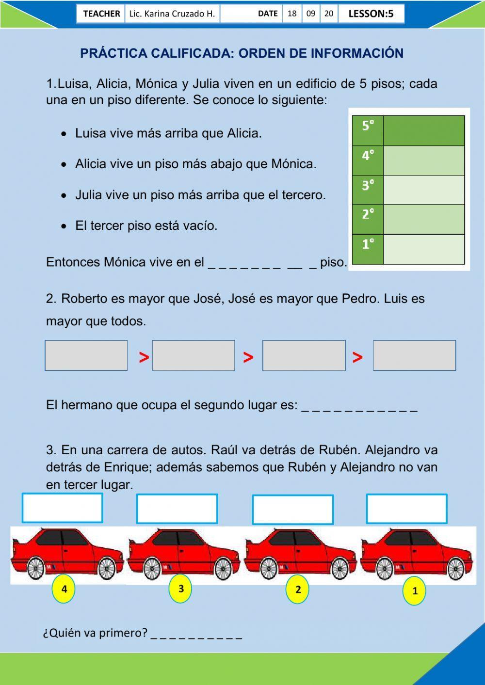 Orden de información