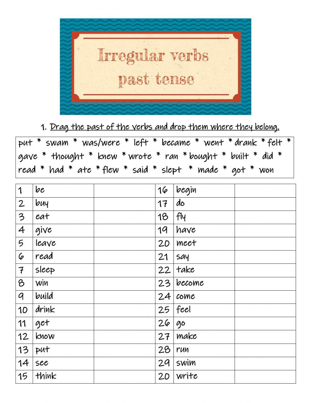 Irregular verbs (past tense)