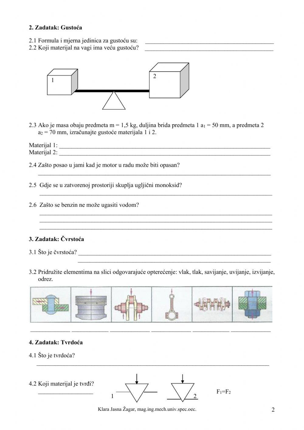 Vježba 2 - Svojstva tehničkih materijala