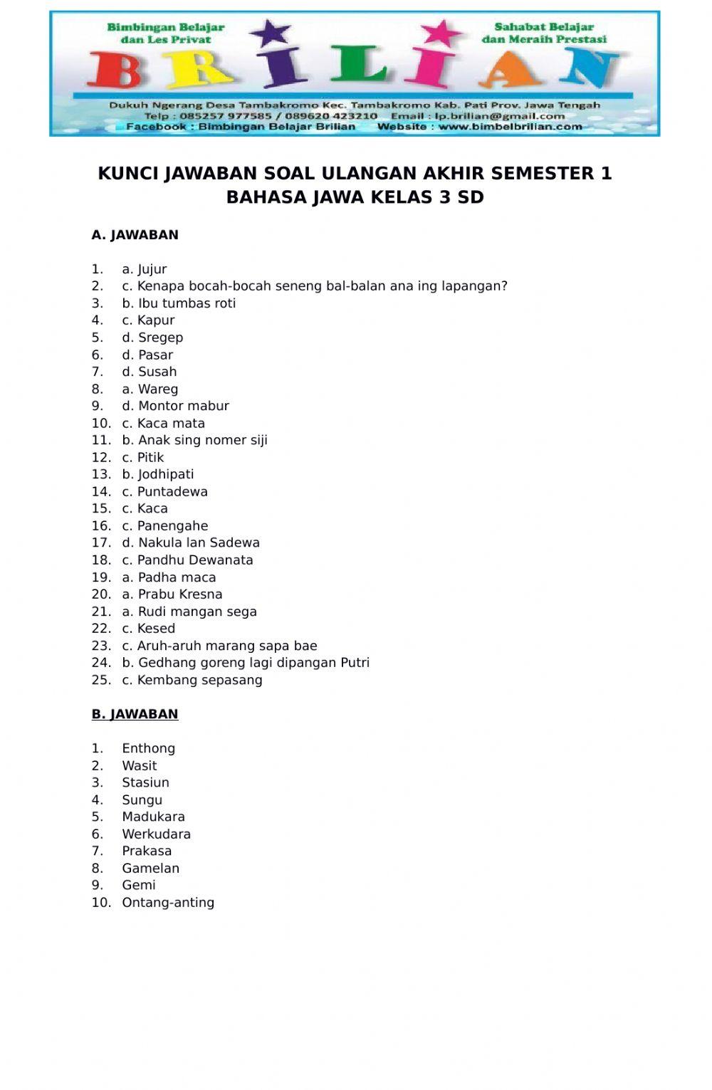 Bahasa jawa kelas 3