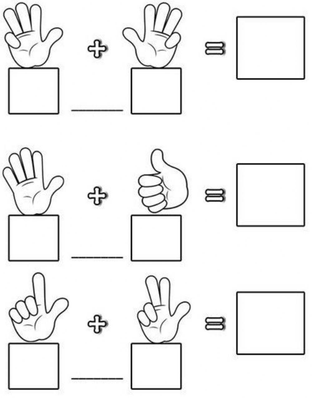 Adición con dedos Preecolar