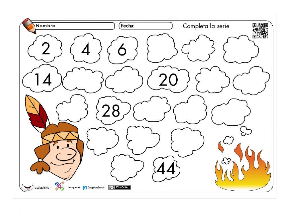 Conteo de 2 en 2, de 5 en 5 y de 10 en 10