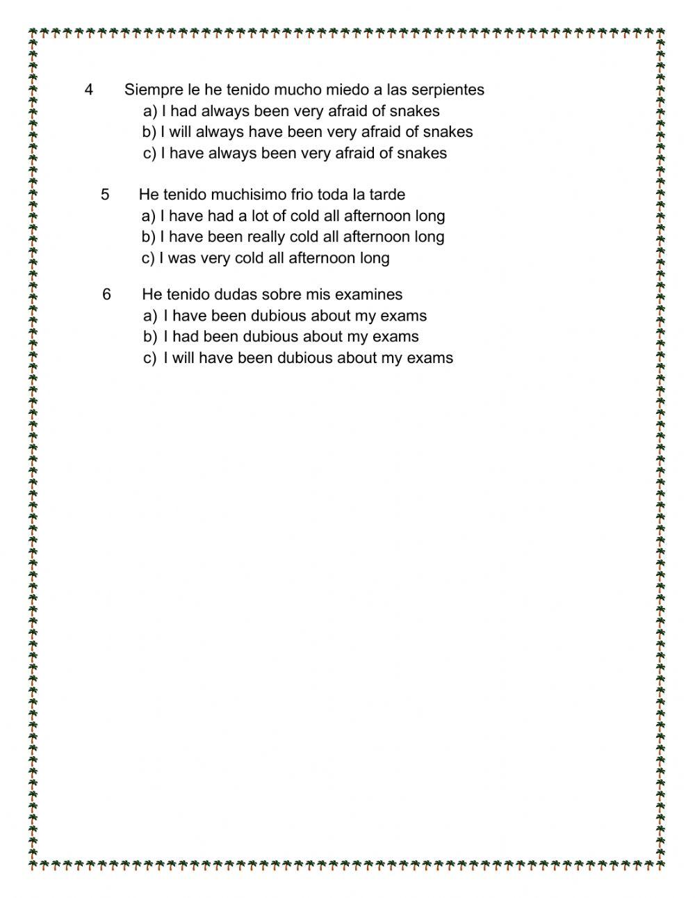 Perfect tenses exercises.