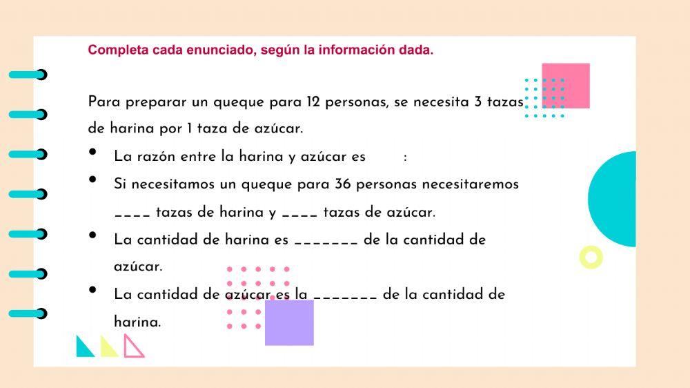 Razones y proporciones Razones y proporciones