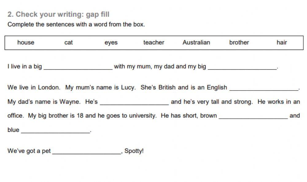 Complete the sentences with a word from the box