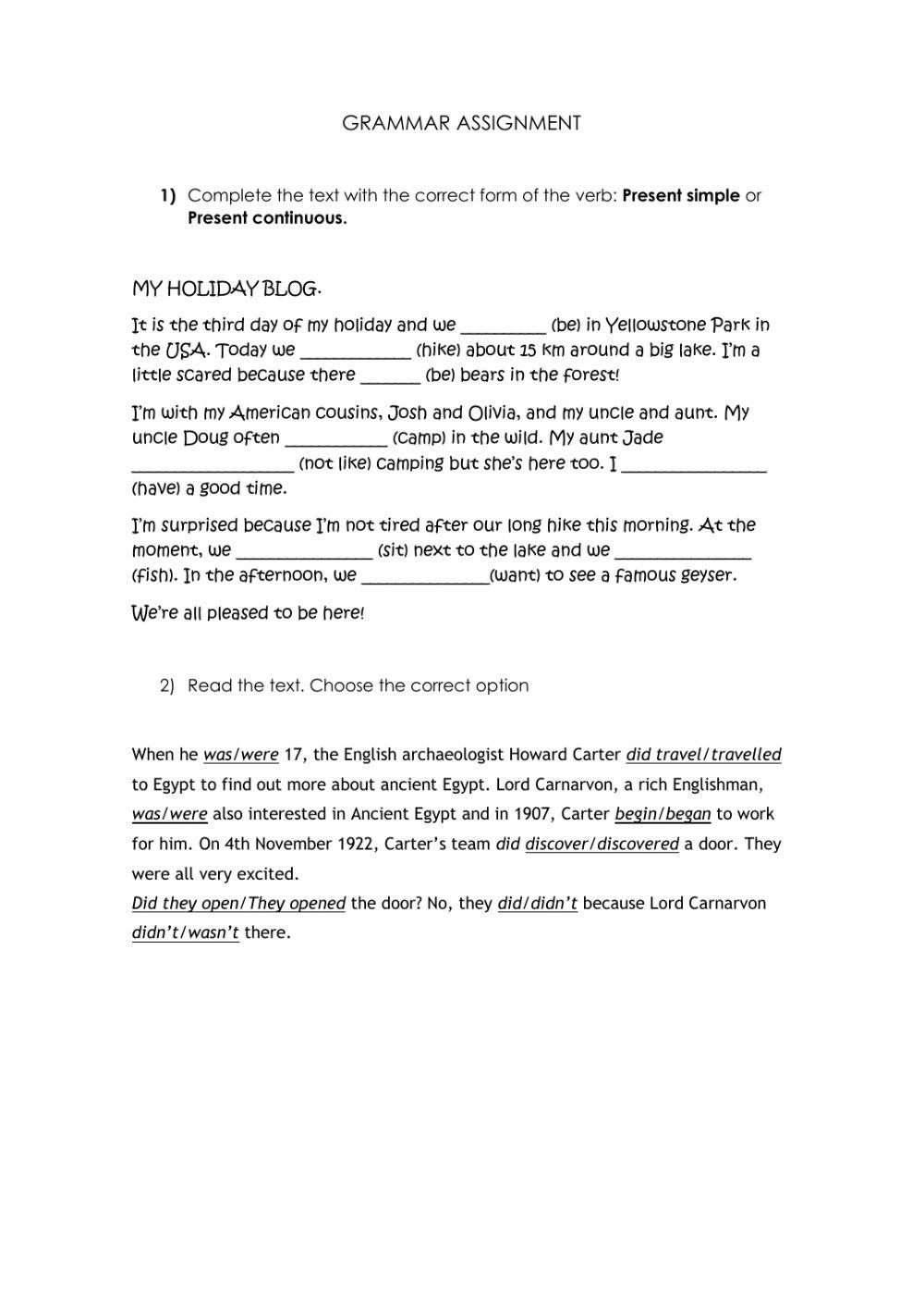 368581 | Grammar Assignment | Jessica Hoyos