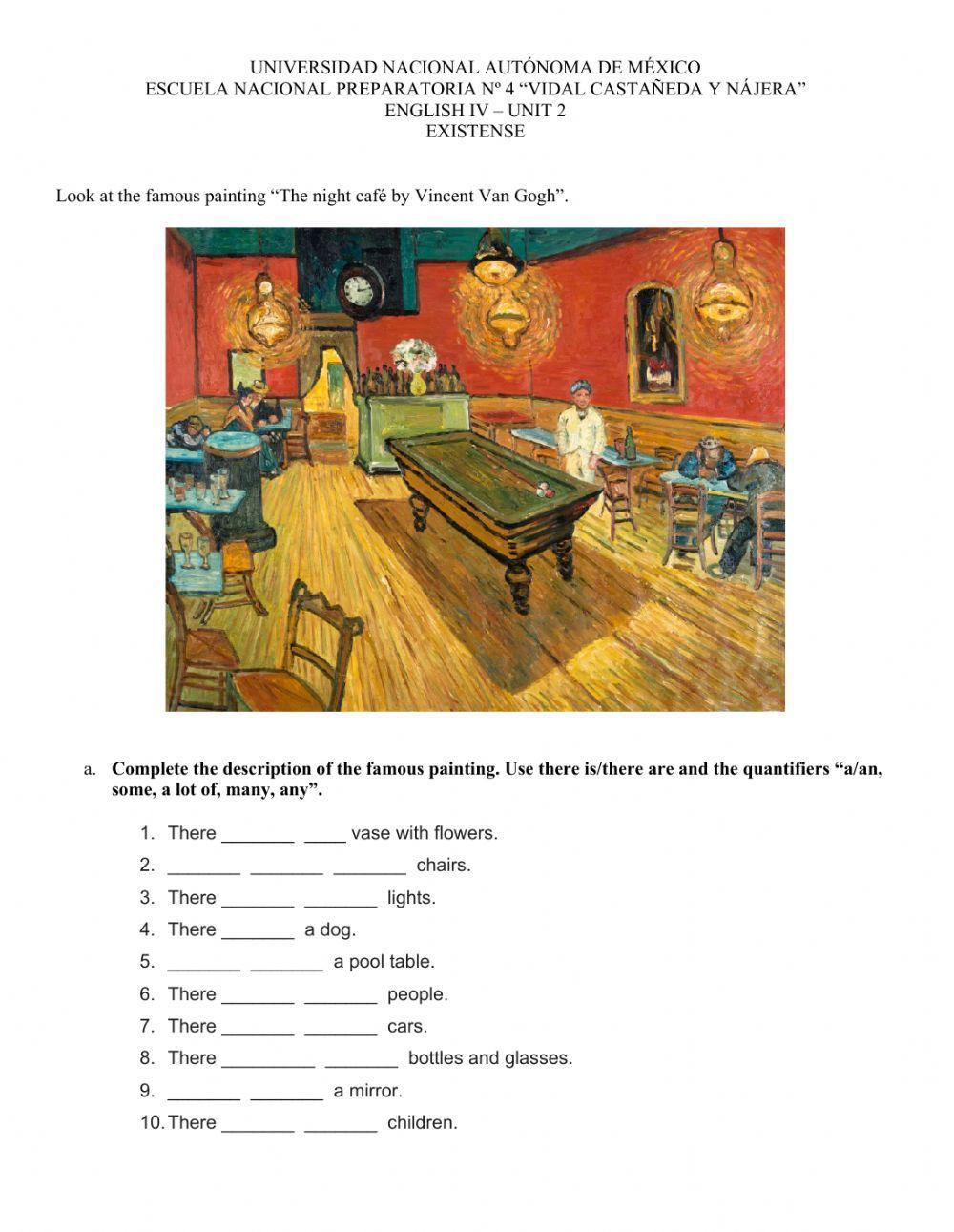 “The night café by Vincent Van Gogh”