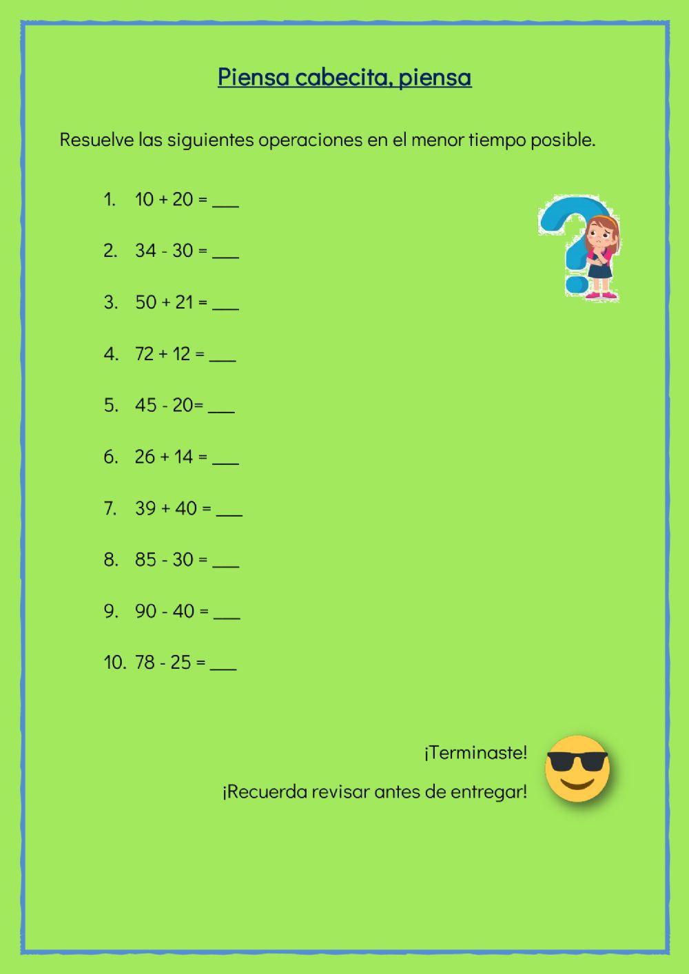 Piensa cabecita, piensa