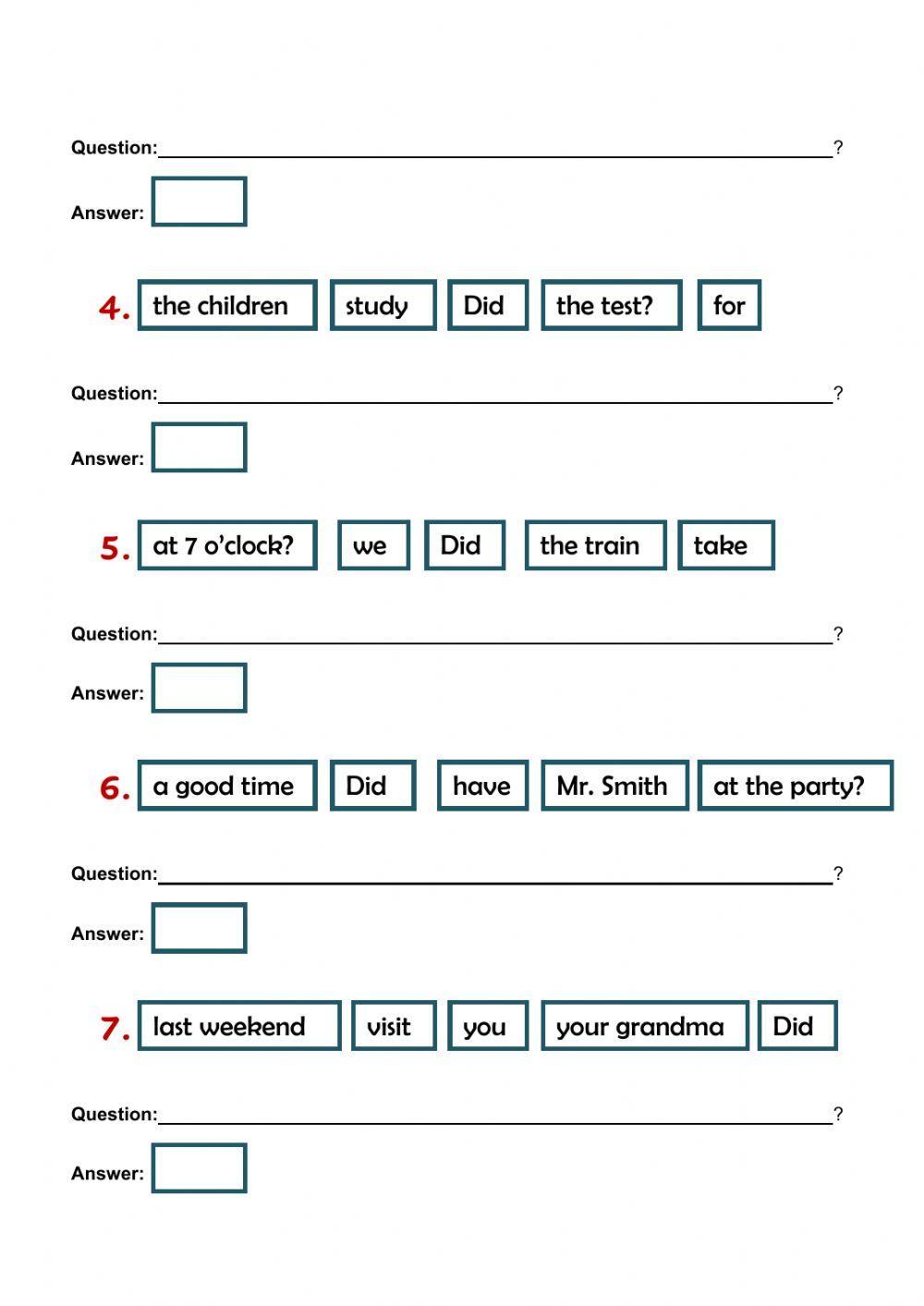 Yes-no questions in past