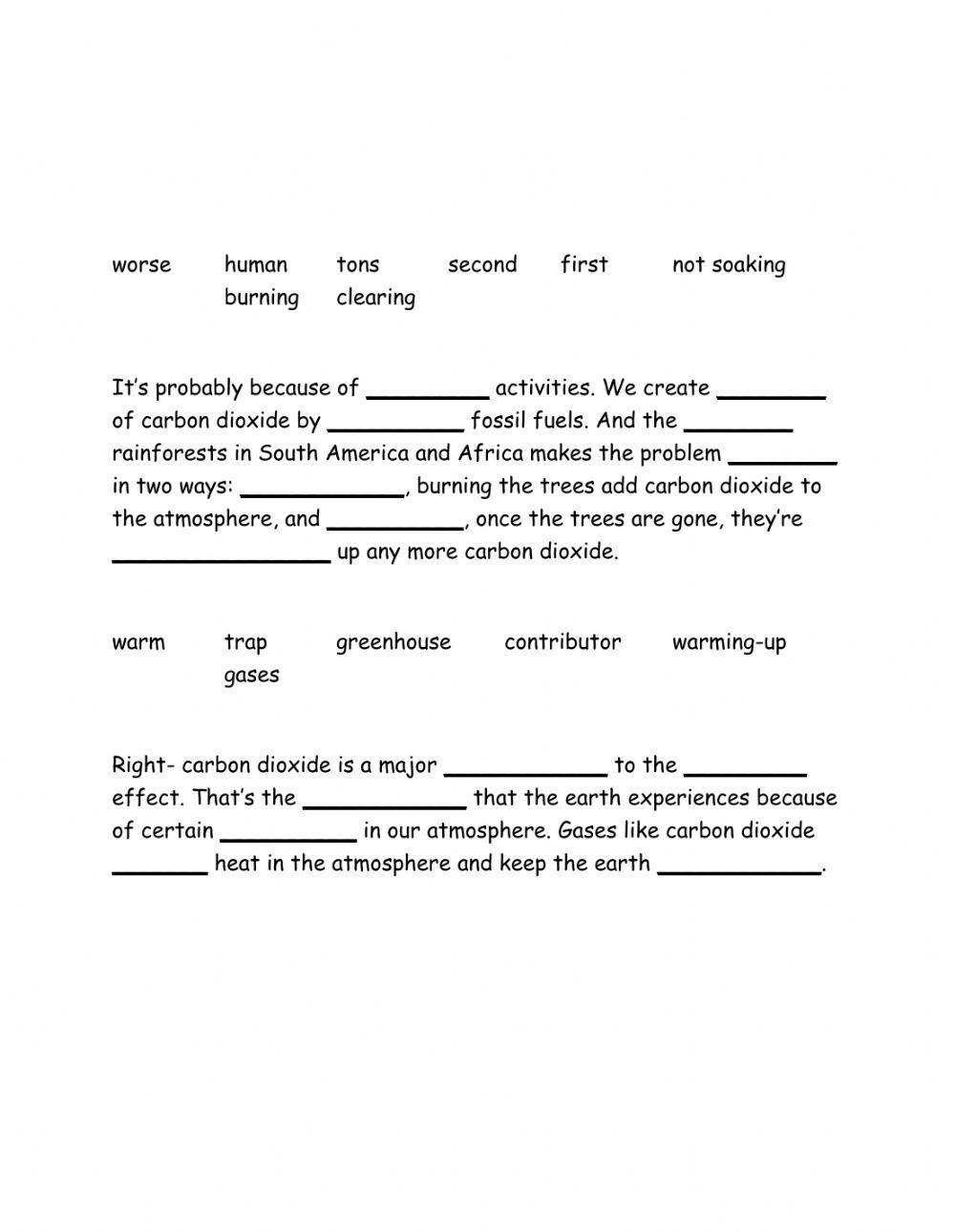 Carbon Cycle BrainPop Video Notes