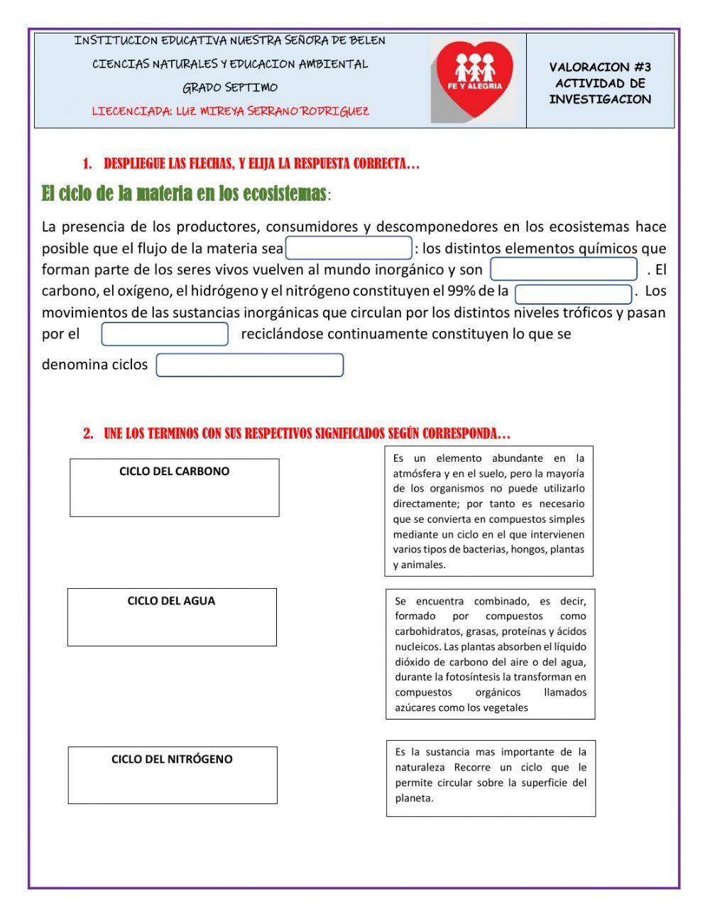 Ciclo de la materia en ecosistemas